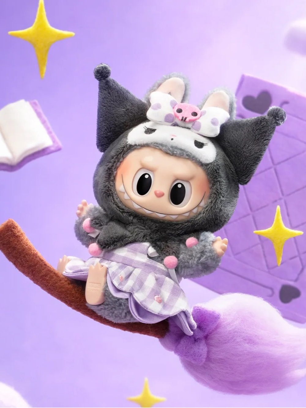 Labubu x Sanrio plush pendant // Kuromi